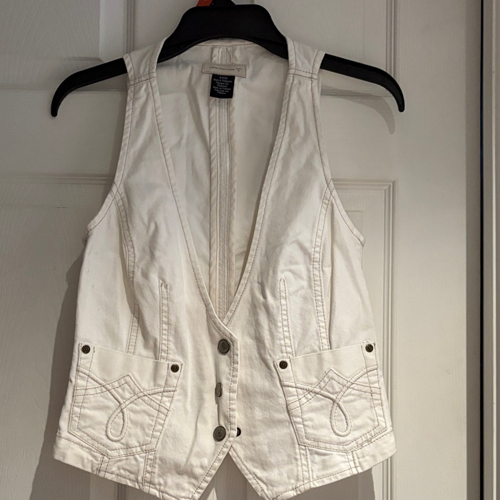White Button-Up Vest